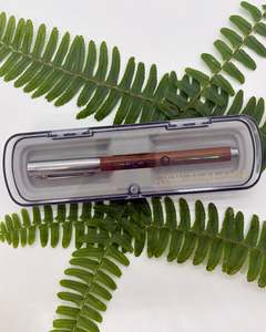 Nz Made Woodcraft: Wooden Pen with Paua Inlay in Gift Box