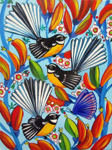 New Zealand Made: Greeting Card - Fantails