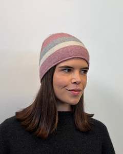 Textiles Accessories Linens: Possum Merino Striped Travel Beanie
