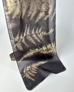 Textiles Accessories Linens: Silk Scarf - Botanical Print - NZ Fern