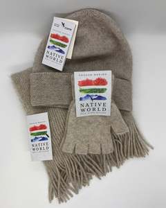 Possum Merino Unisex Essentials Set | Beanie, Scarf, Fingerless Gloves