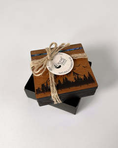 Rimu & Paua Coasters - Set of 4 - Kiwi Adventure