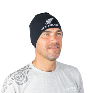 Skull Beanie with New Zealand silver fern logo