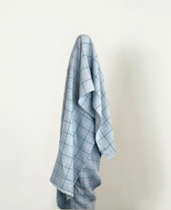 Clearance Treats: Sky Check 100% Linen 150 gsm was $45 pm now $30 pm