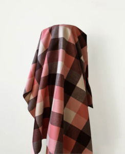 100 Wool: Doubled Sided Pink Check 100% Wool 150 cm w $55 pm