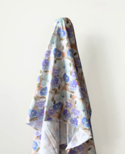 The Cotton Collection: 100% Cotton Sweet Blue & Purple Poppies Print 150 cm w $29 pm