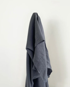 Vintage Finish Linen: Asphalt Vintage Finish, Piece Washed 100% Linen 190gsm $49pm