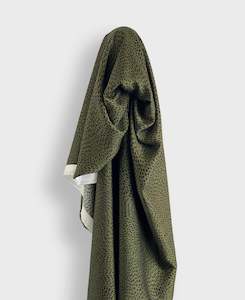 Designer End - Olive & Black Spotted Viscose $28 pm