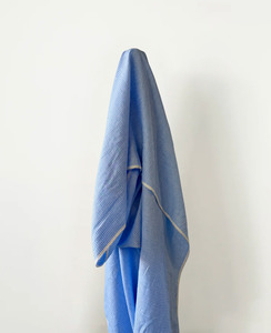 Summer Love: 100% Linen Baby Blue Check 130 gsm $40 pm