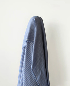 Just Arrived: Summer Love: Steel Blue Double Gauze Double Sided Cotton Stripe 140 cm w, 132 gsm $20 pm