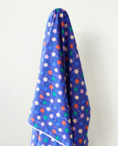 Deadstock Sale: Cotton Linen Blue Multi Colour Flowers on a Vine Print 135 gsm $12.00 pm
