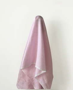 Deadstock Sale: Gabby Pink & White Pinstripe 100% Linen 130 gsm $12 pm