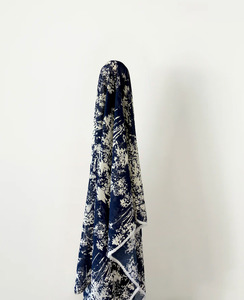 Deadstock Sale: 100% Viscose Voile Navy & White Tree Print 150 cm 70 gsm w $12 pm