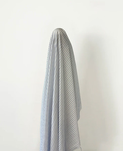 Deadstock Sale: 100% Viscose Blue Stripe 150 cm 100 gsm w $12 pm