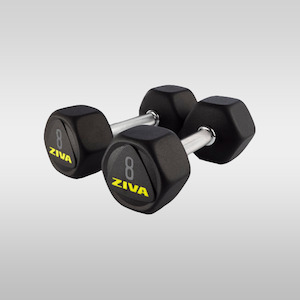Ziva: ZIVA SL Premium Hexagon Virgin Rubber Dumbbells