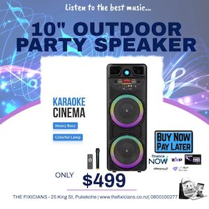 Products: Dual 10 inch Outdoor Popular PRO Subwoofer 50W DJ Karaoke Box Wireless Trolley Woofer PartyBOX Speaker – The Fixicians