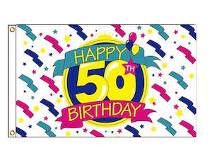 Novelty Flags: Happy 50th Birthday