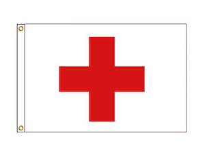 Racing Flags: Red Cross Flag - Ambulance  (Medium)