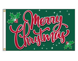 Novelty Flags: Christmas - Green