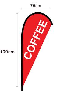 Coffee - 2m Teardrop Flag with Poles ONLY