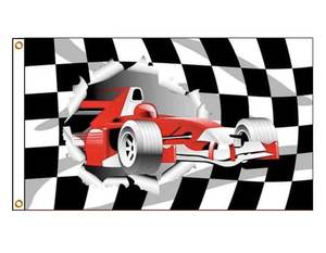 Racing Flags Discount: F1 Racing Car - Chequered