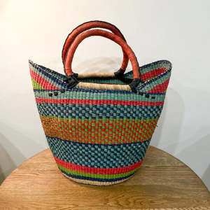 Market Basket ~ Lime and Navy and Teal