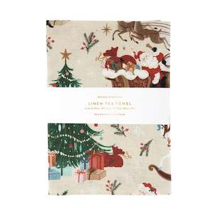 Bespoke Letterpress: Bespoke Letterpress - An Enchanted Christmas 100% Linen Tea Towel