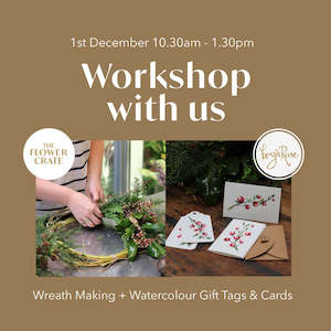 Ticket: The Flower Crate & Brya Rose Christmas Wreath & Watercolour Workshop