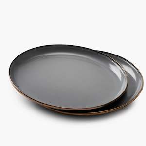 Barebones - Enamel Deep Plate Set of 2, Slate Grey