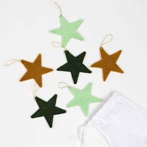 Muskhane: Muskhane - 6 Festive Hanging Stars, Harmony Mint