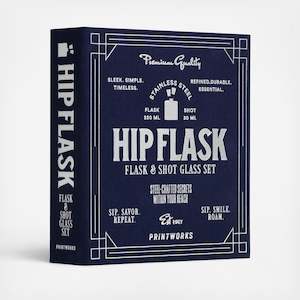 Printworks - The Hip Flask & Shot Glass Set