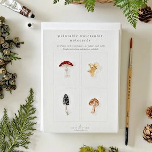 Gifts Under 50: Emily Lex Studio - Mushrooms Paintable Notecards