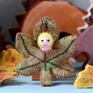 Tara Treasures - Felt Chestnut Leaf Baby