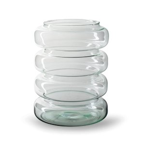 Vases Vessels: Eco Glass Ribbed Vase