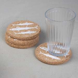 Gifting: Natural Cork Coasters - Mackerel