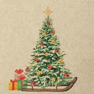 Recycled Paper Napkins - Xmas Tree