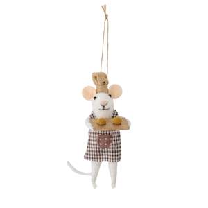 Felted Christmas Peo Ornament - Mouse with Biscuits