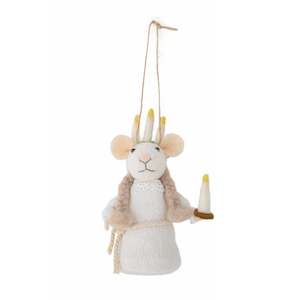 Felted Christmas Peo Ornament - Mouse with Candles