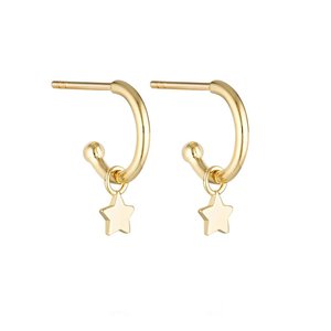 Linda Tahija - Star Charm Hoop Earrings