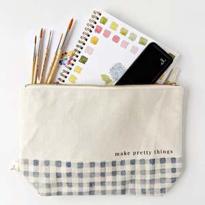 Gifts Under 50: Emily Lex - Gingham Canvas Zipper Pouch