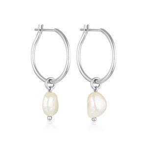 Jewellery: Linda Tahija - Baroque Pearl Willpower Hoop earrings