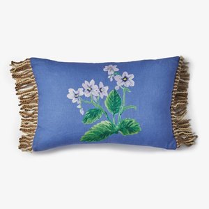 Bonnie & Neil - Cottage Garden Blue Linen Cushion