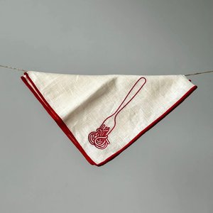 Maegen - Linen Embroidered Napkins, Spaghetti