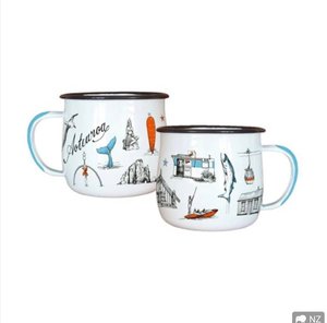 Aotea: Tanya Wolfcamp Enamel Mug - Aotearoa