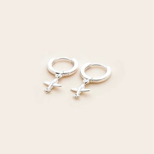 Whistle & Pop - High Country Aviator Huggies, Sterling Silver