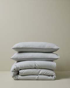 French Flax Linen Pillowcases | Silver