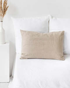 Natural Stonewashed Linen Pillowcases | Lodge Size
