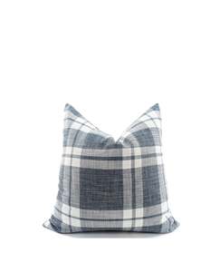 Back In Stock New: The Ashford Check Cushion - Sky