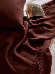 Back In Stock New: Handloomed Linen Throw - Maple