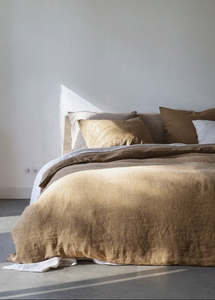 Duvet Covers: Reversible Linen Duvet Cover | Copper & Caramel